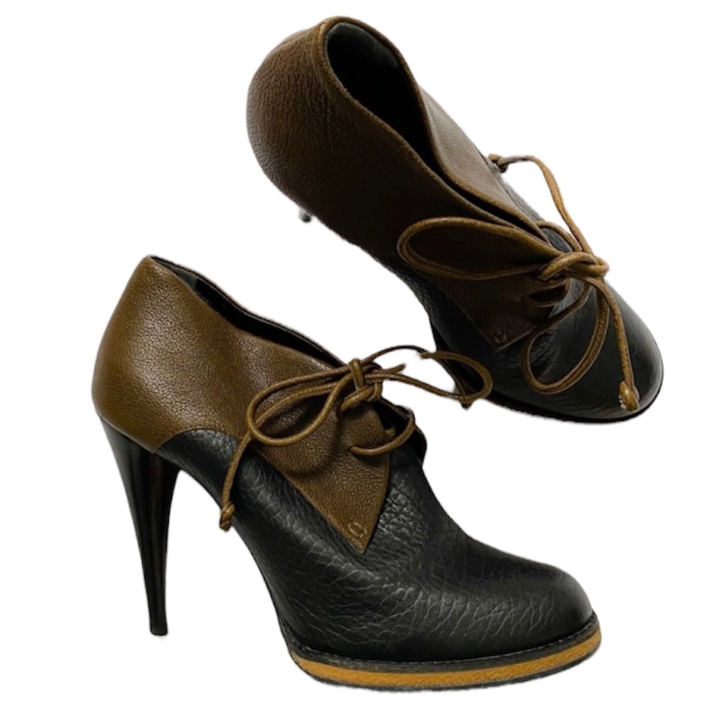 Balenciaga lace up leather booties